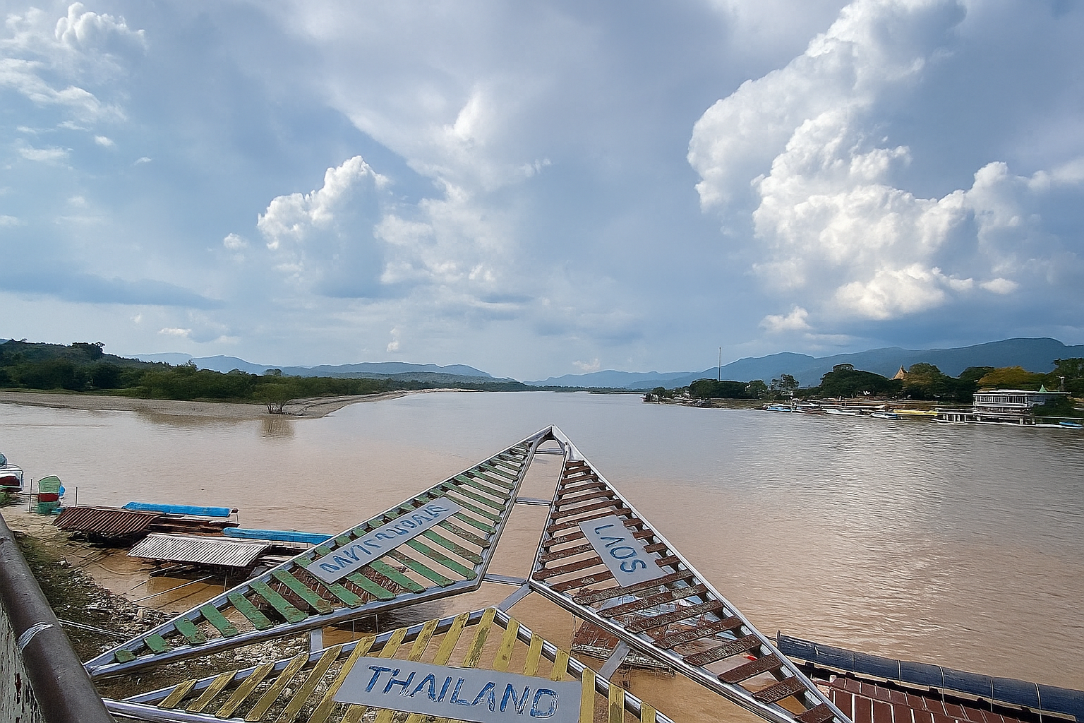 Fast river crossing by boat